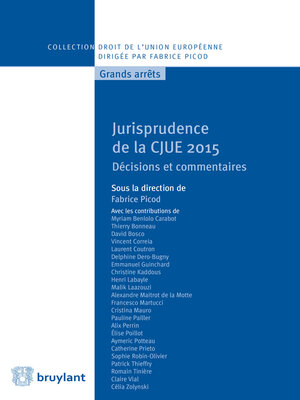 cover image of Jurisprudence de la CJUE 2015